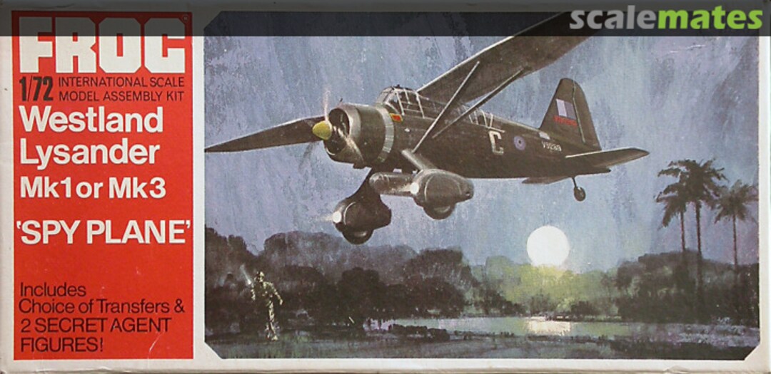 Boxart Westland Lysander Mk 1 or Mk 3 F 193 FROG