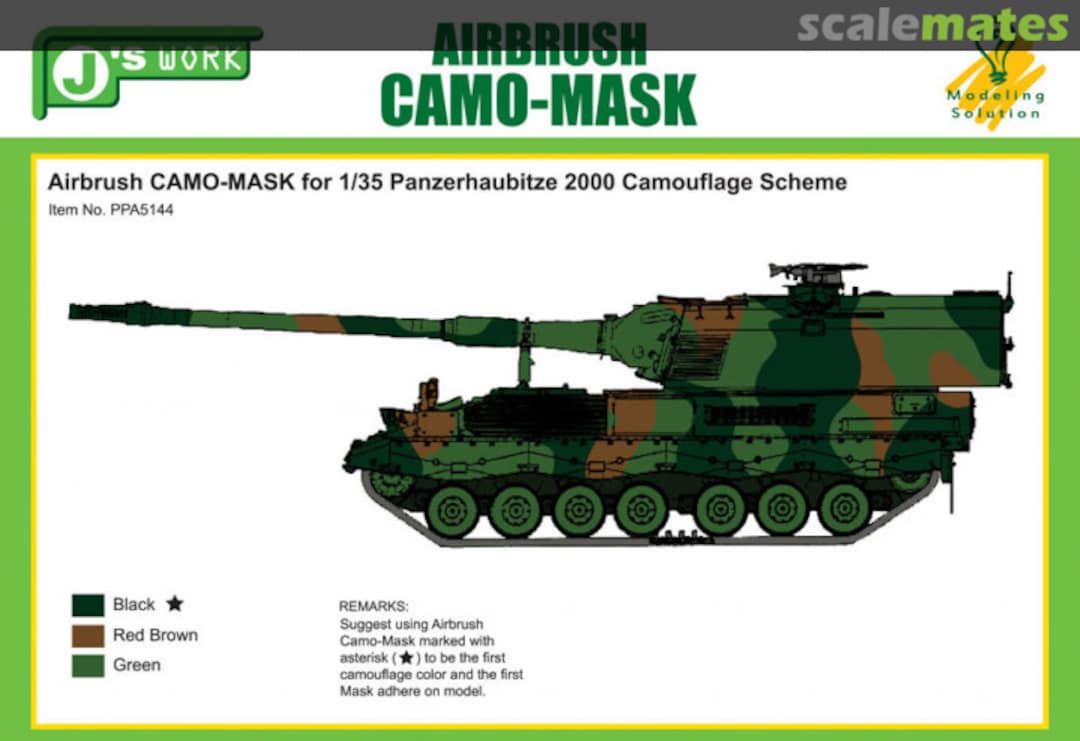 Boxart Airbrush Camo-Mask for Panzerhaubitze 2000 Camouflage Scheme PPA5144 J's Work