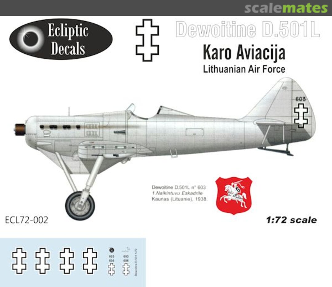 Boxart Dewoitine D.501L ECL72-002 Ecliptic Decals