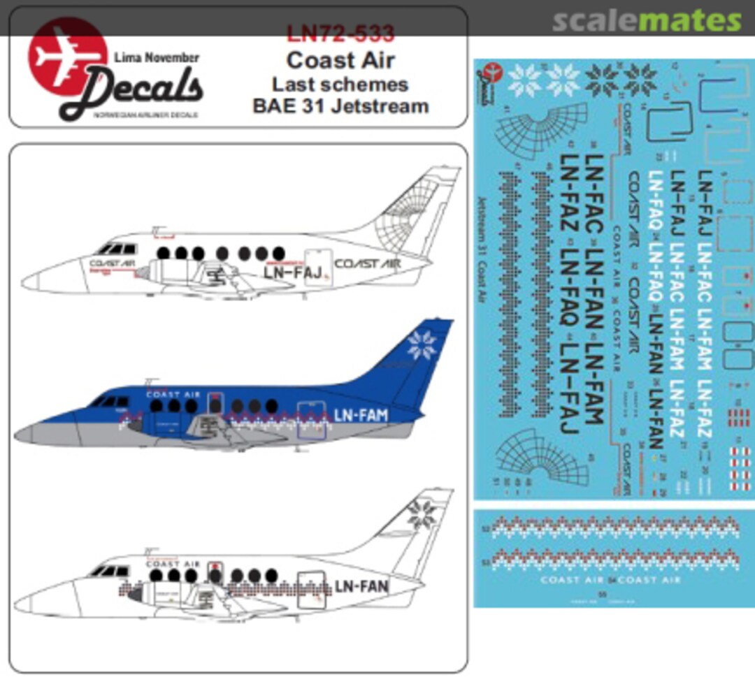 Boxart Jetstream 31 LN72-533 Lima November Decals