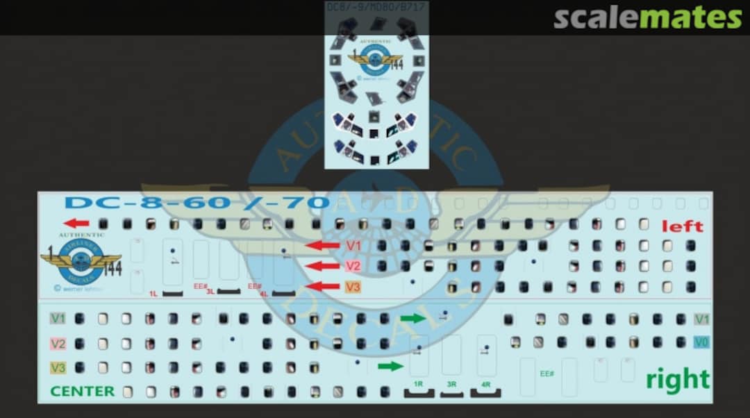 Boxart Cockpit and Cabin Windows DC-8-60/-70 DC-8-60 Authentic-Airliner-Decals