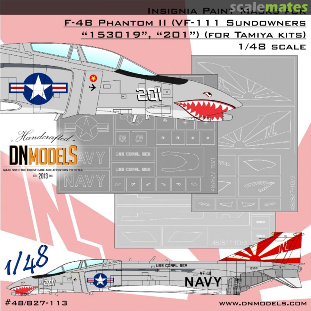 Boxart Sundowners F-4B Phantom II VF-111 Insignia Paint Masks Set 48/827-113 DN Models