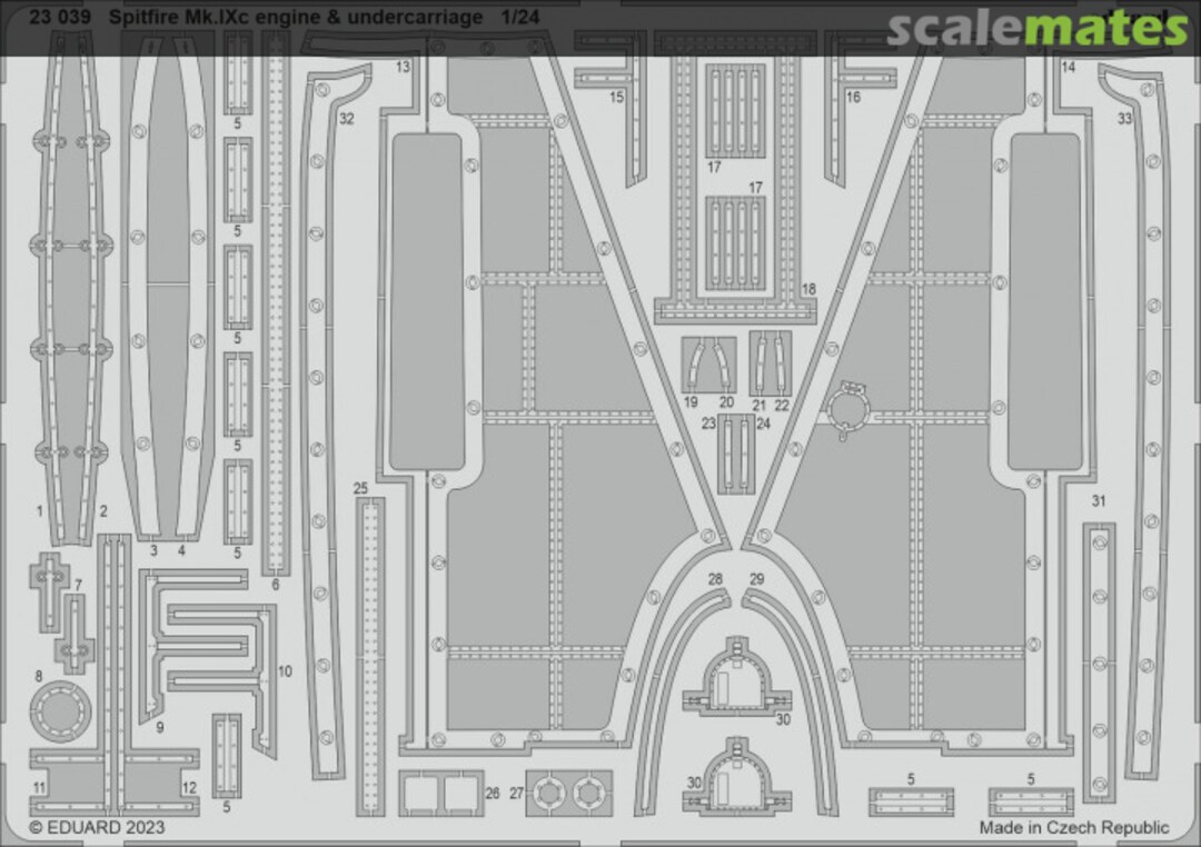 Boxart Spitfire Mk.IXc engine & undercarriage 23039 Eduard