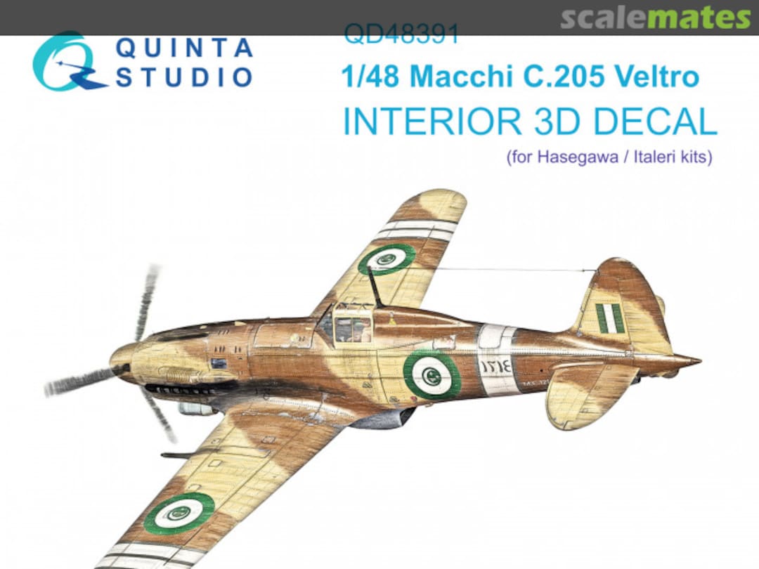 Boxart Macchi C.205 Veltro interior 3D decals QD48391 Quinta Studio