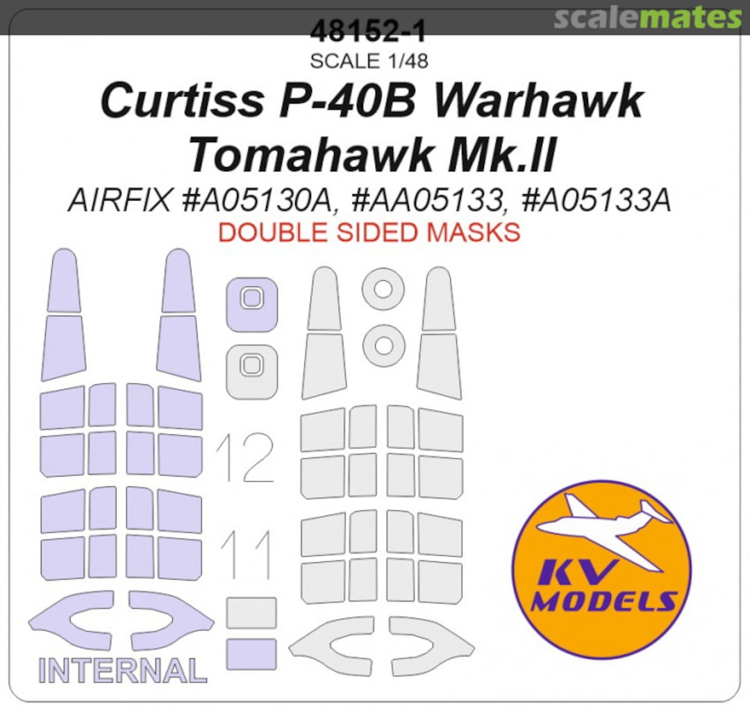 Boxart Curtiss P-40B Warhawk / Tomahawk Mk.II (Double-sided) 48152-1 KV Models