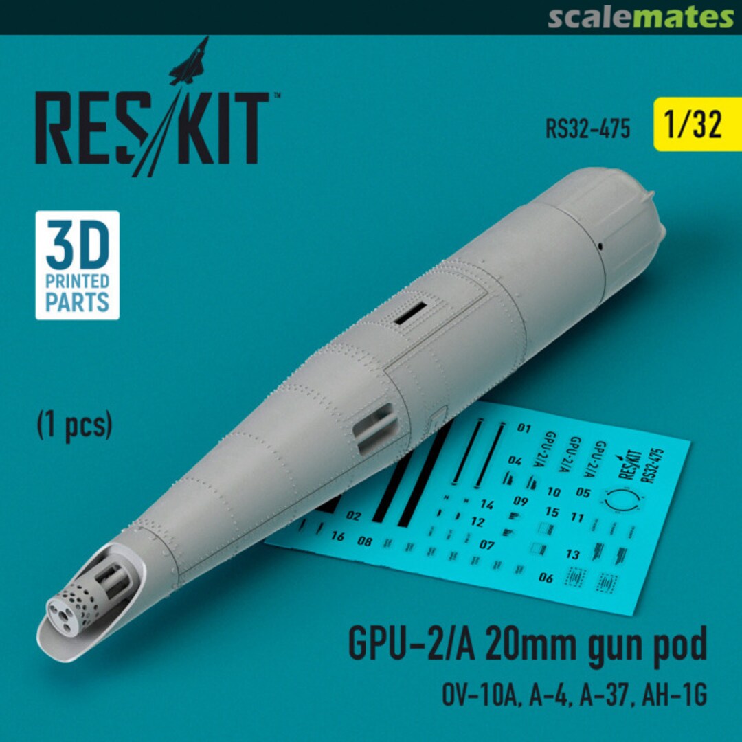 Boxart GPU-2/A 20mm gun pod (1 pc) (3D Printed) RS32-0475 ResKit