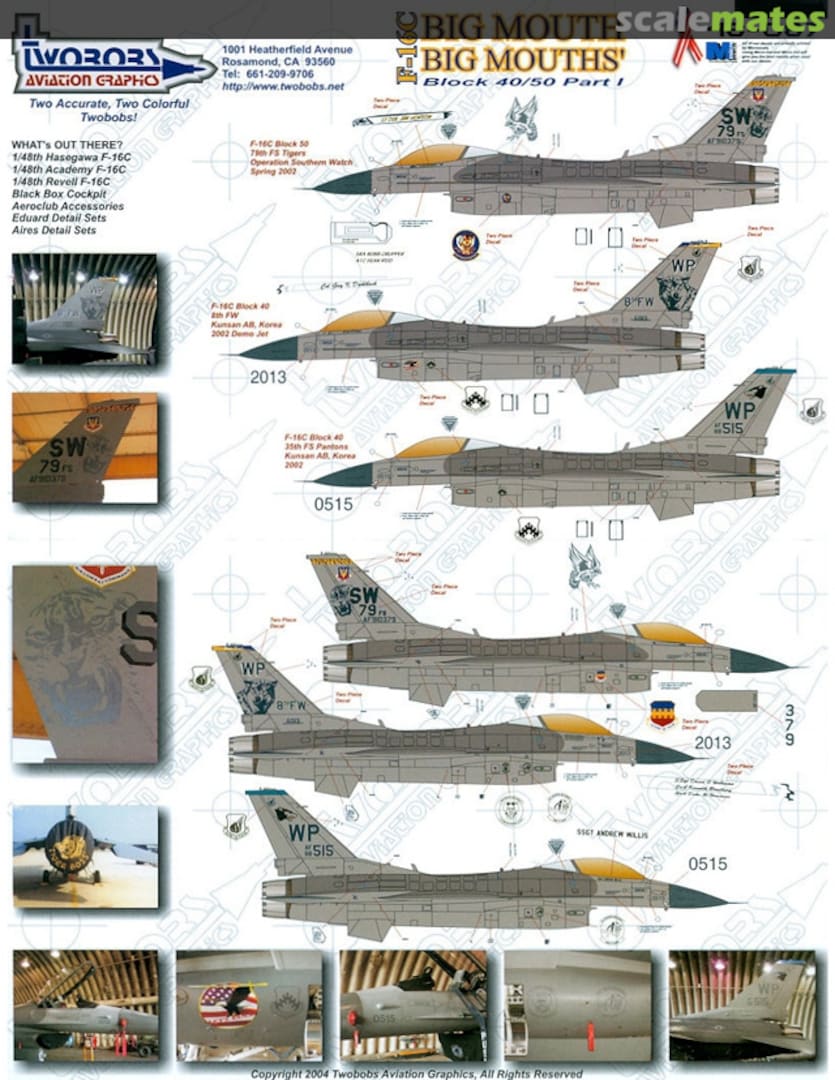 Boxart F-16C Big Mouth, Big Mouths' 48-087 TwoBobs Aviation Graphics