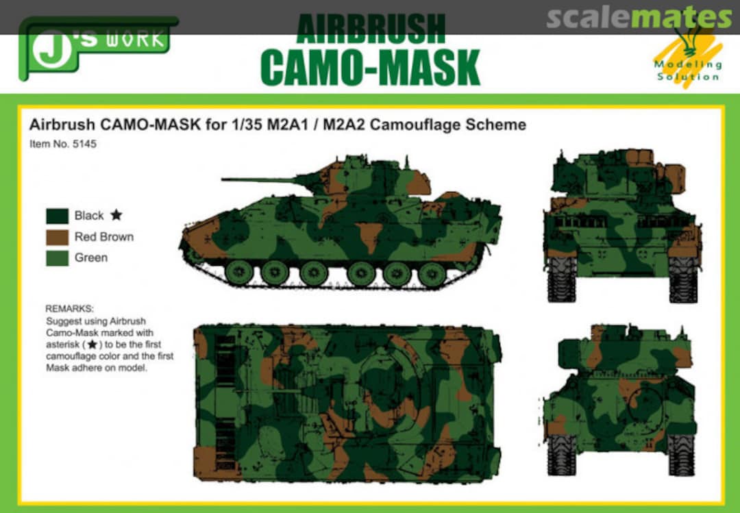 Boxart Airbrush Camo-Mask for M2A1 / M2A2 PPA5145 J's Work