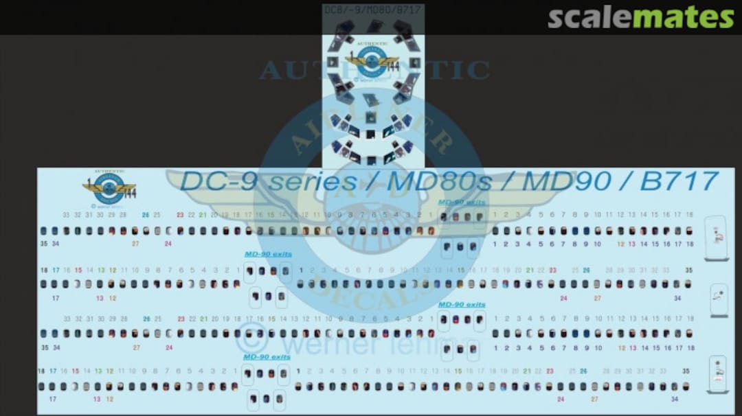 Boxart Cockpit and Cabin Windows DC-9 series / MD-80s / MD-90 / B717 DC-9 Authentic-Airliner-Decals