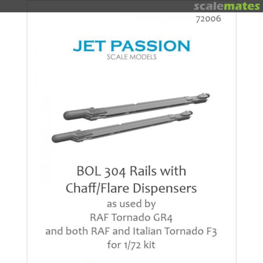 Boxart BOL-304 Rails w/Chaff/Flare Dispensers 72006 Jet Passion