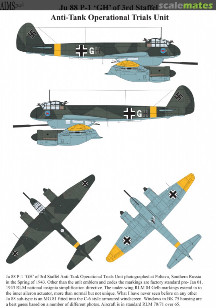 Boxart Junkers Ju-88P-1 48D039 AIMS