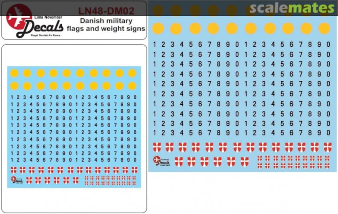 Boxart Danish military flag and weight signs LN48-DM02 Lima November Decals