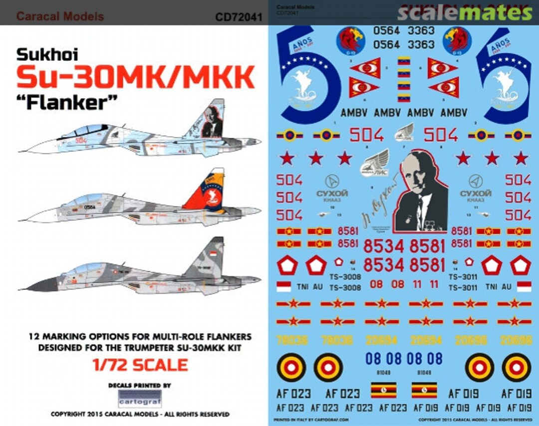 Boxart Sukhoi Su-30MK/MKK "Flanker" CD72041 Caracal Models