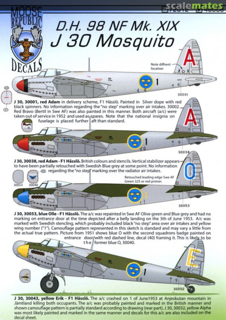 Boxart D.H. 98 NF Mk. XIX 48008 Moose Republic Decals