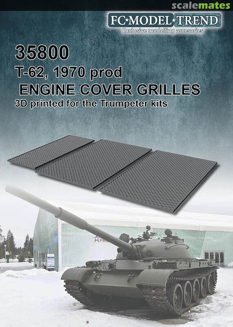 Boxart T-62 1970 prod. Engine Cover Grilles 35800 FC Model Trend