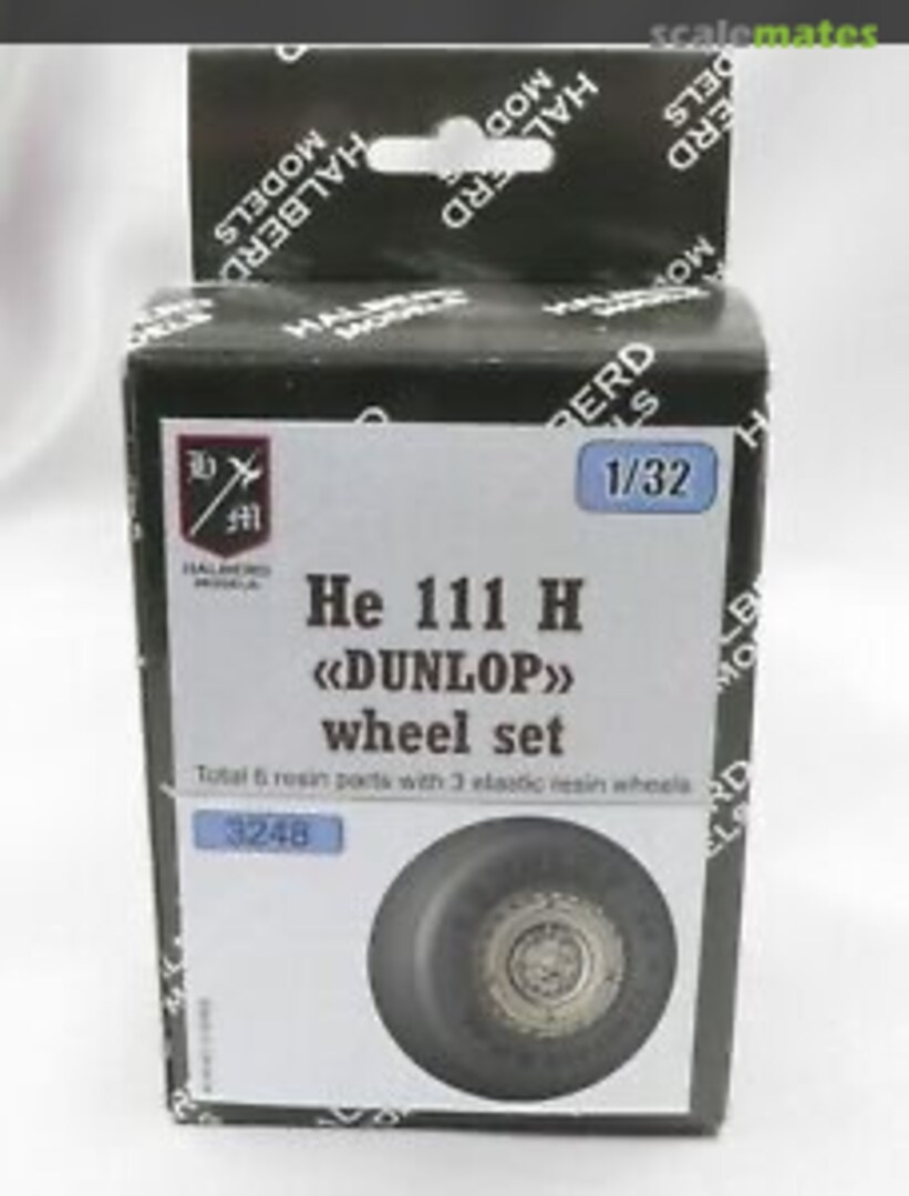 Boxart He 111 H "Dunlop" wheel set 1/32 scale for Revell kit 3248 Halberd Models