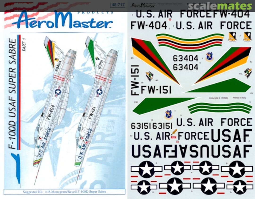 Boxart F-100D USAF Super Sabre Part 1 48-717 AeroMaster