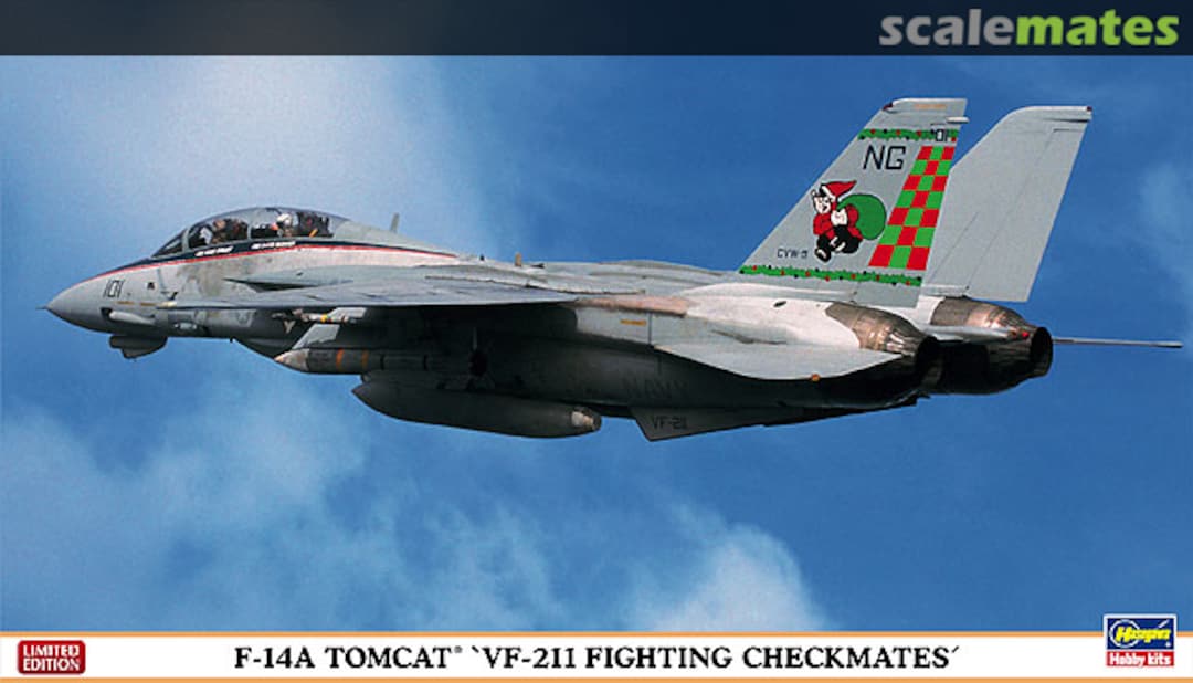 Boxart F-14A Tomcat `VF-211 Fighting Checkmates´ 02022 Hasegawa