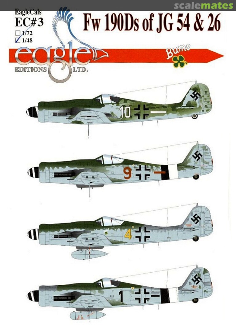 Boxart Fw 190Ds of JG 54 & 26 EagleCals EC48-3 Eagle Editions