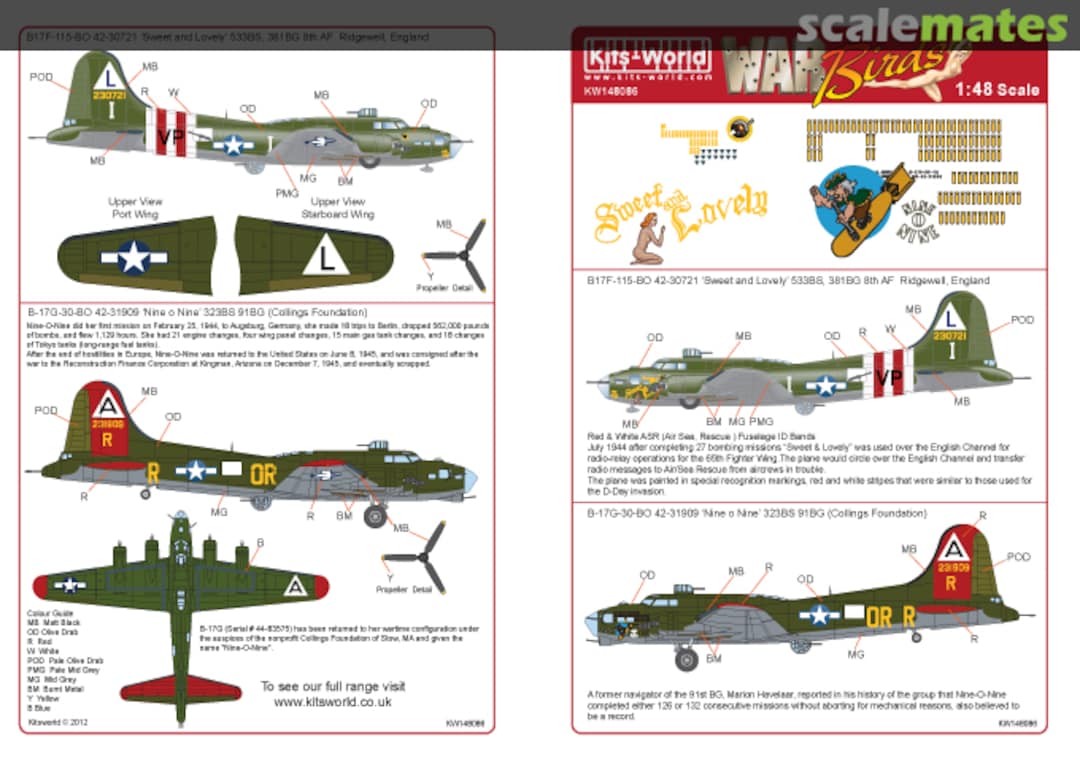 Boxart B-17F/G Flying Fortress KW148086 Kits-World