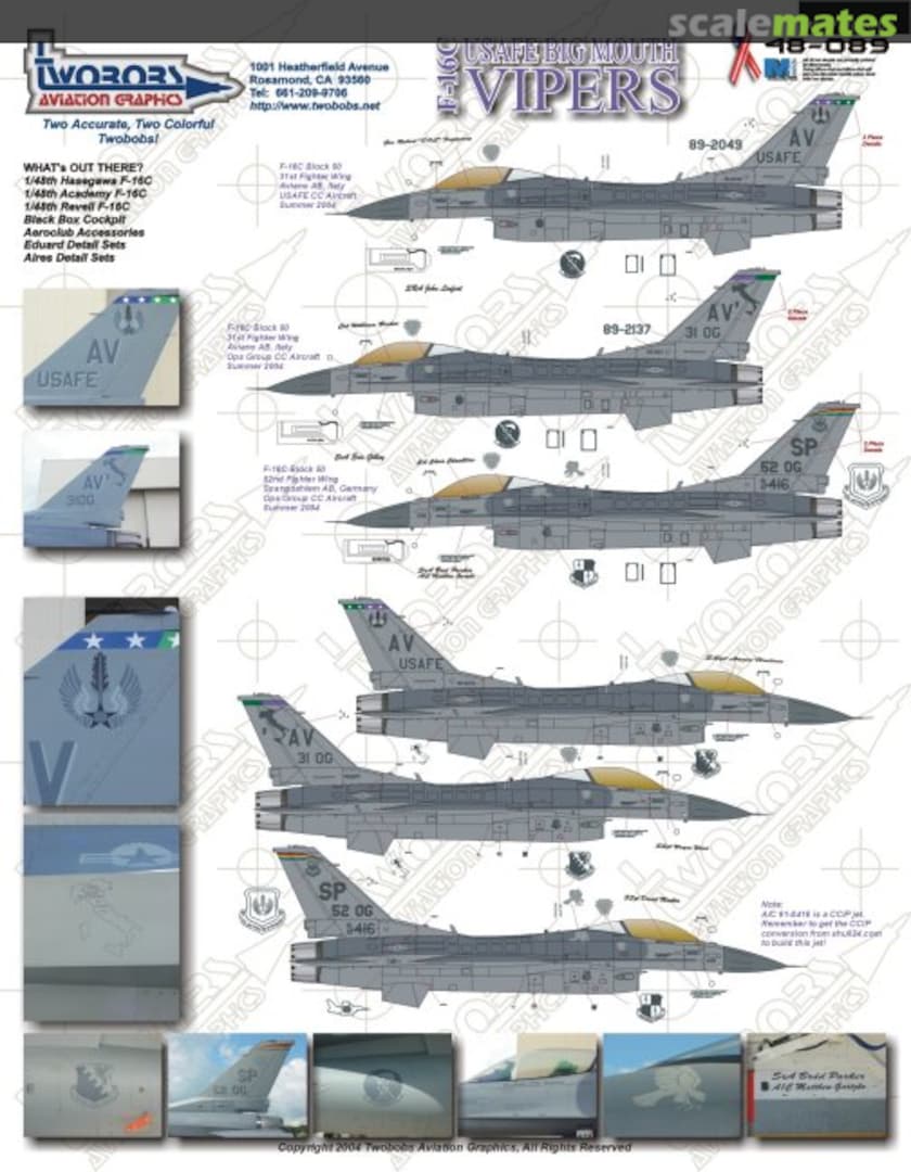 Boxart F-16C USAFE Big Mouth Vipers 48-089 TwoBobs Aviation Graphics