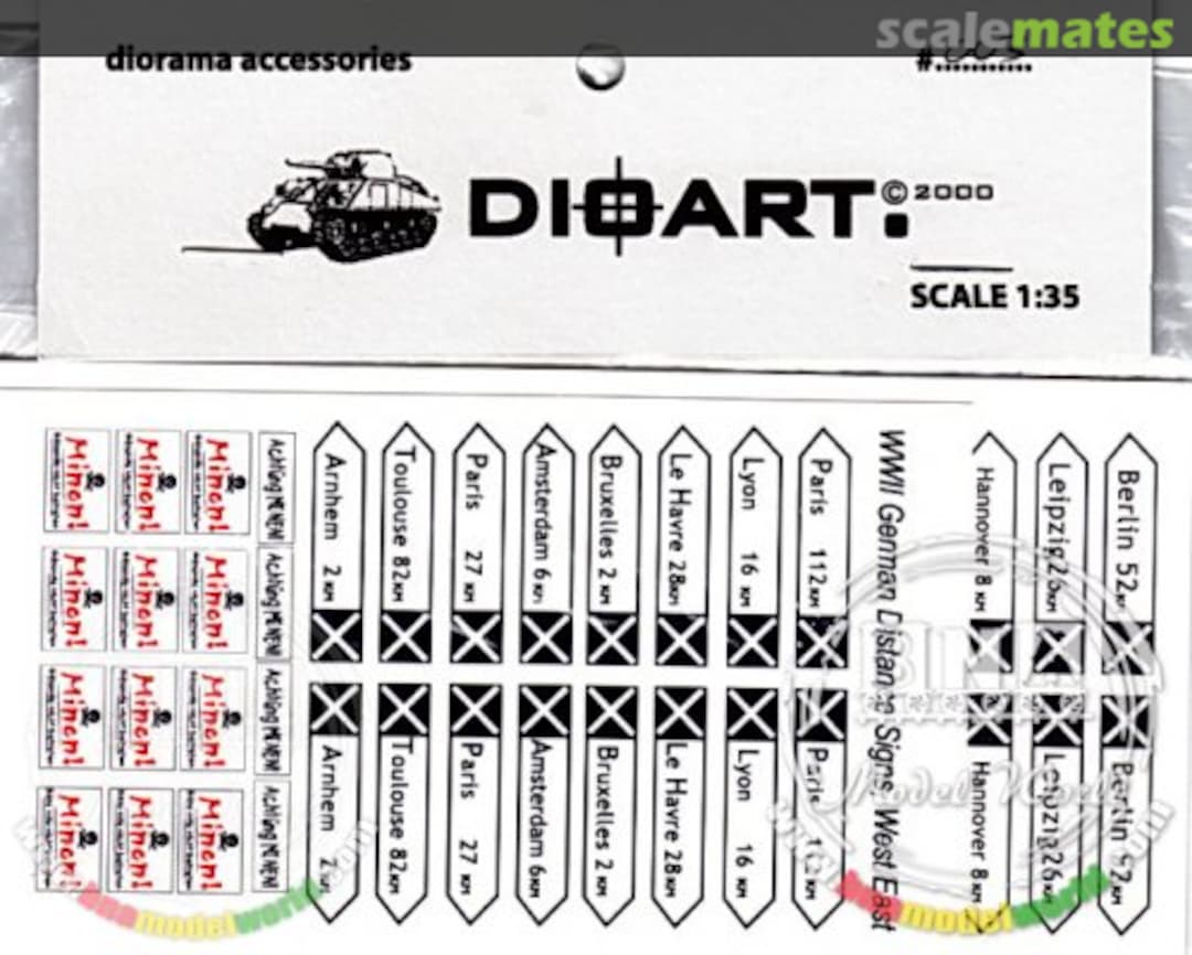 Boxart WWII German Road Signs (Assorted European Destinations) 003 DioArt