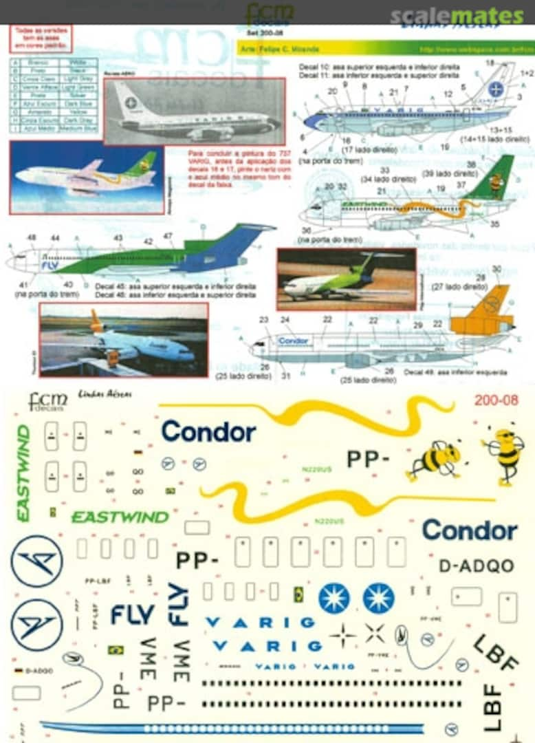 Boxart Lineas Aereas: 737-200: Eastwing & VARIG; 727-200 Fly; DC-10 Condor 200-08 FCM