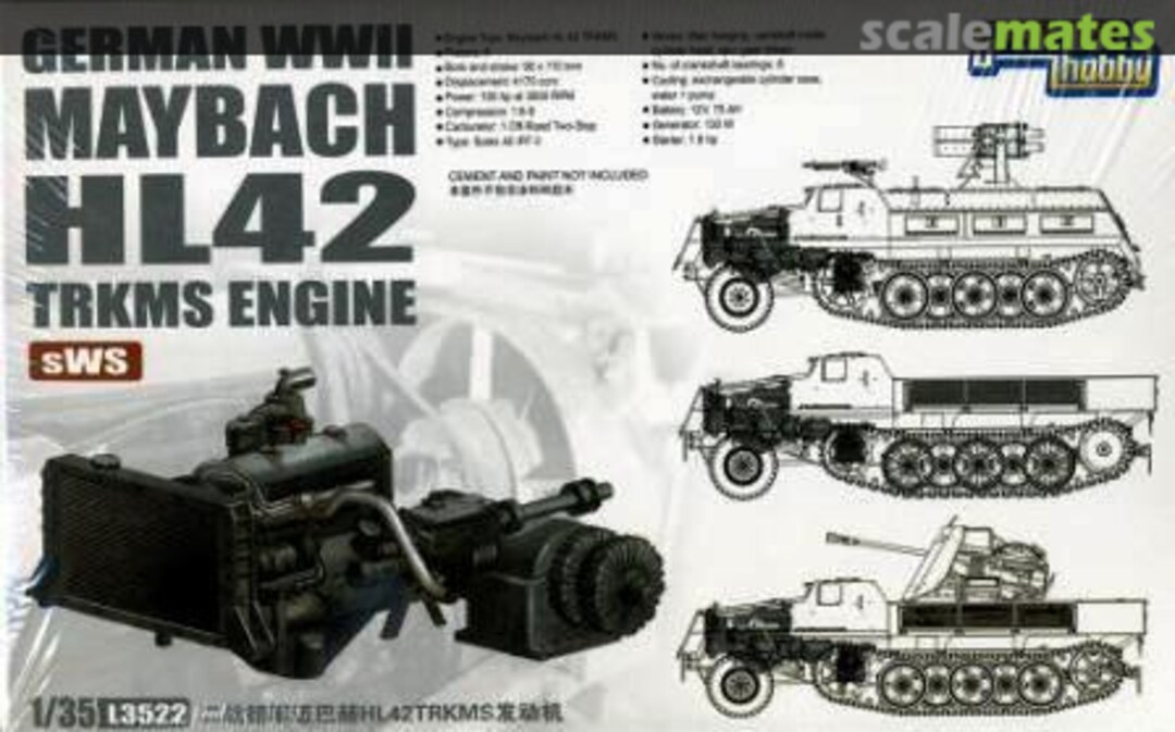 Boxart German WWII Maybach HL 42 TRKMS Engine L3522 Great Wall Hobby