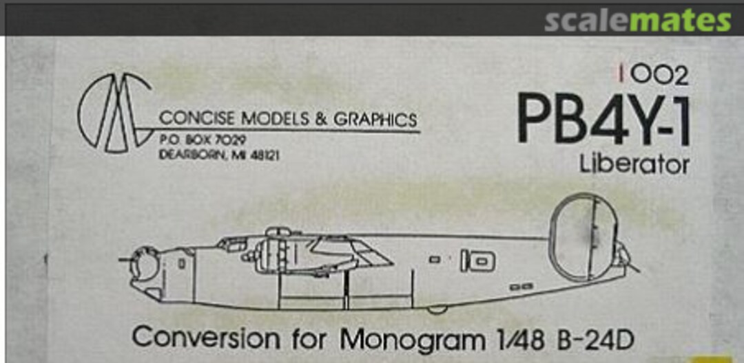 Boxart PB4Y-1 Conversion for B-24 Liberator 1002 Concise Models & Graphics