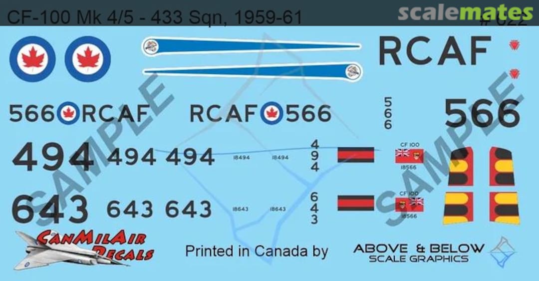 Boxart Avro CF-100 Canuck Mk. 5 - 433 Sqn (1959-61) 622 Above & Below Graphics