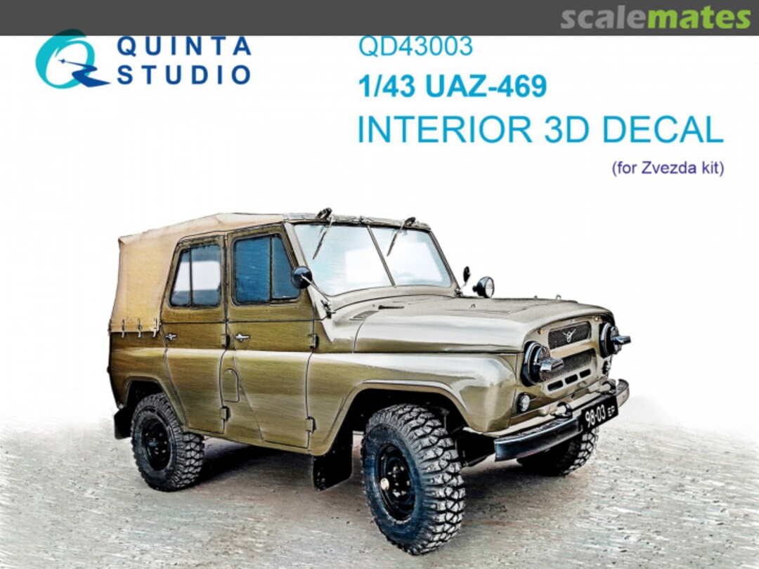 Boxart UAZ-469 interior 3D decals QD43003 Quinta Studio