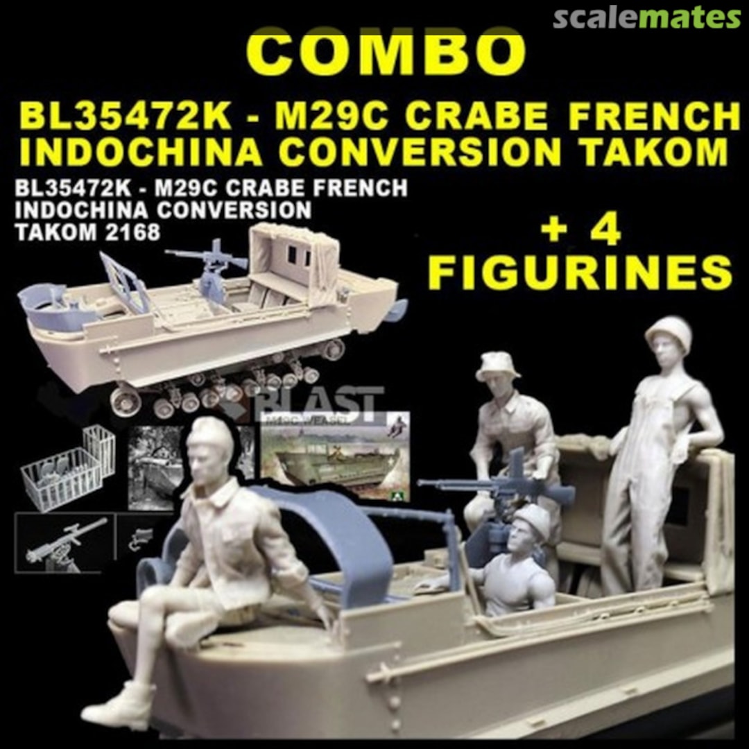 Boxart M29C Crabe French Indochina Conversion + 4 Figures COMBO1 BL35472K  Blast Models