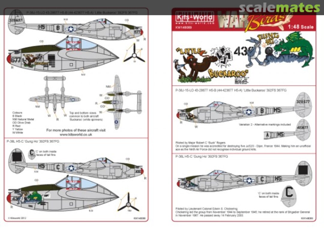 Boxart P-38J/L Lightnings KW148089 Kits-World