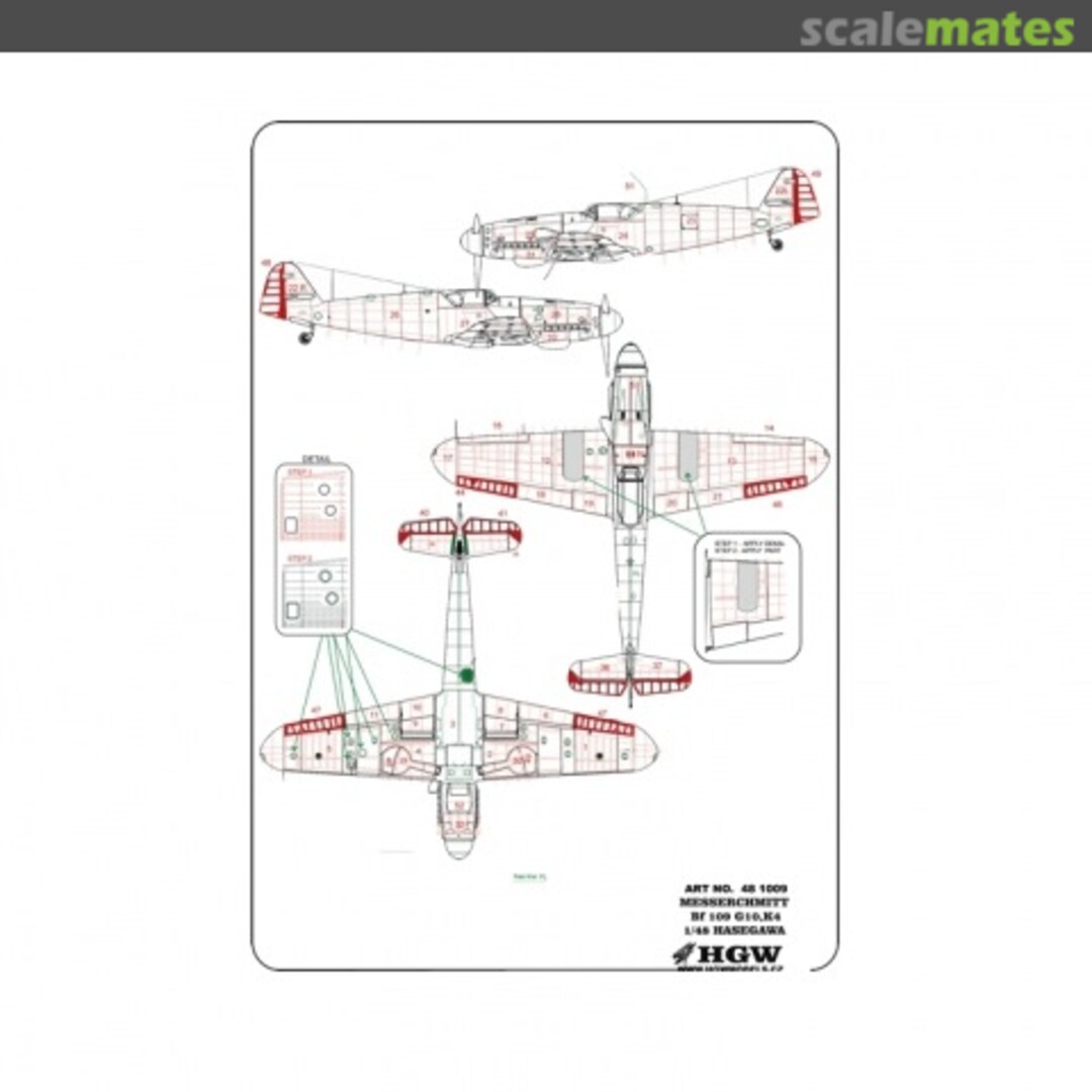 Boxart Messerschmitt Bf 109 G10/K4 Riveting Set 481009 HGW Models