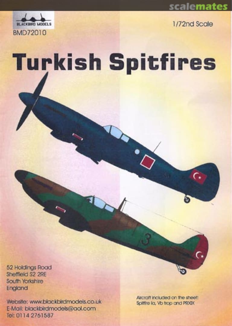 Boxart Decals - Turkish Spitfires BMD72010 Blackbird Models