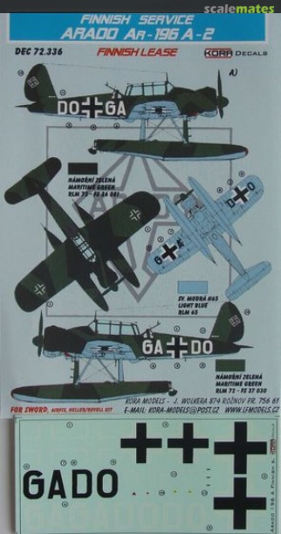 Boxart Arado Ar-196 A-2 DEC 72.336 Kora Models