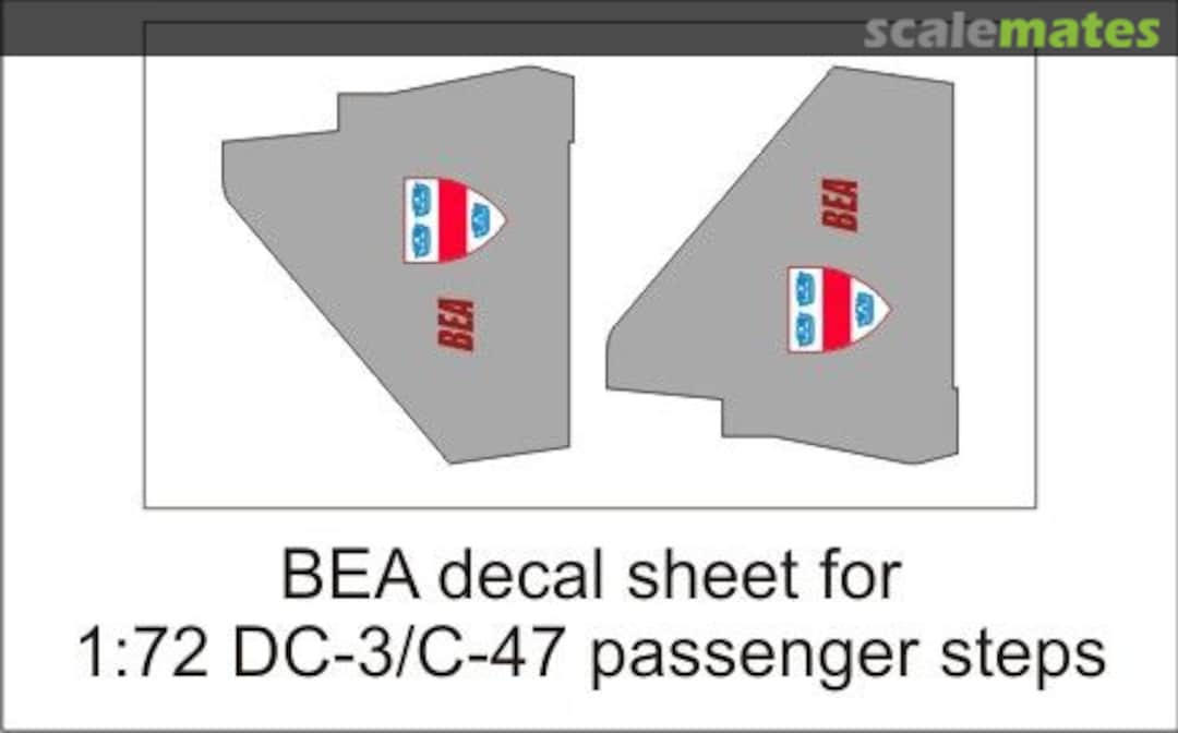 Boxart BEA decal sheet 1:72 DC-3 pax steps GED72040A Aircraft In Miniature Ltd