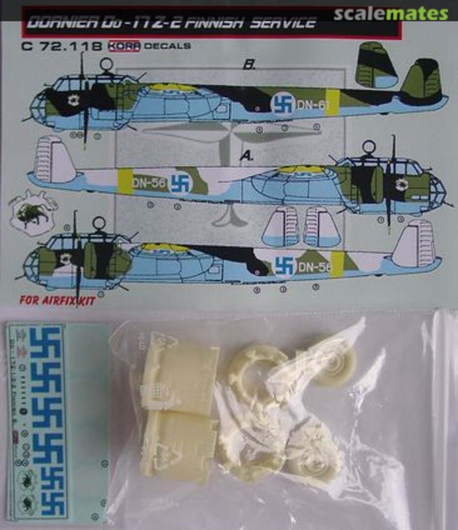 Boxart Dornier Do-17Z-2 Finnish Service C 72.118 Kora Models