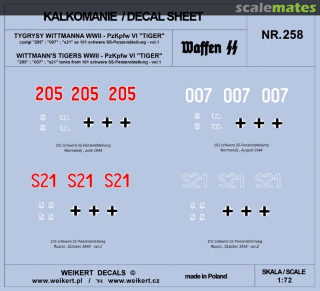 Boxart Wittmann's Tigers vol .1 258 Weikert Decals