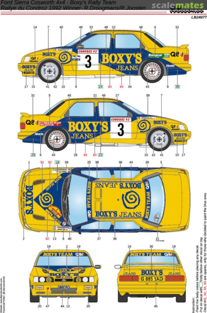 Boxart Ford Sierra Cosworth 4x4 - Boxy's Rally Team LB24077 LB Production