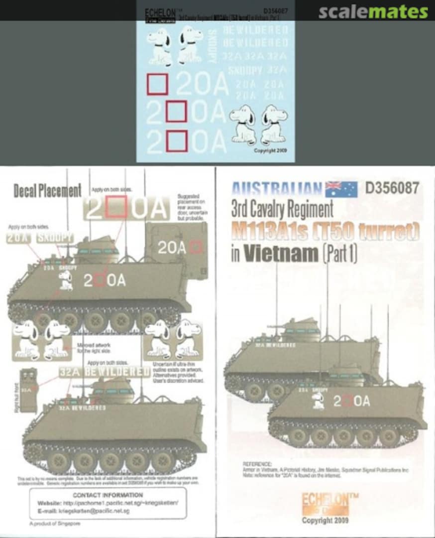 Boxart RAAC 3rd Cav Rgt M113A1s (T50 turret) in Vietnam (pt1) D356088 Echelon Fine Details