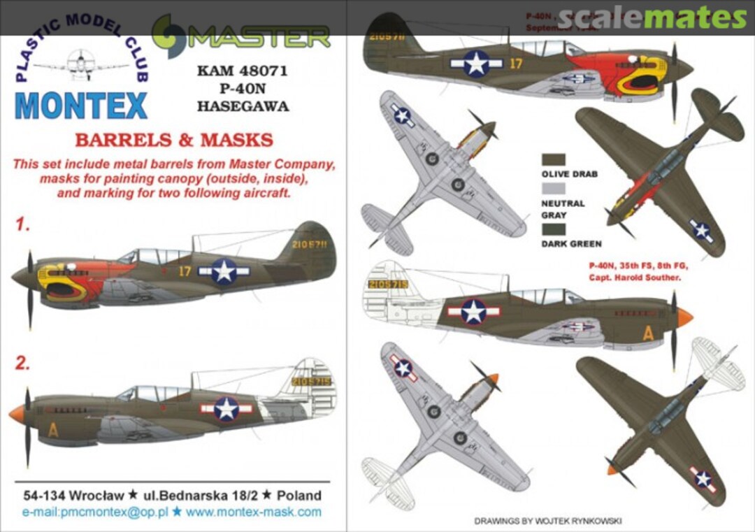 Boxart Curtiss P-40N Kittyhawk "USAAF" KAM48071 Montex