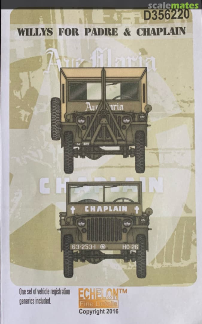 Boxart WILLYS for Padre & Chaplain D356220 Echelon Fine Details