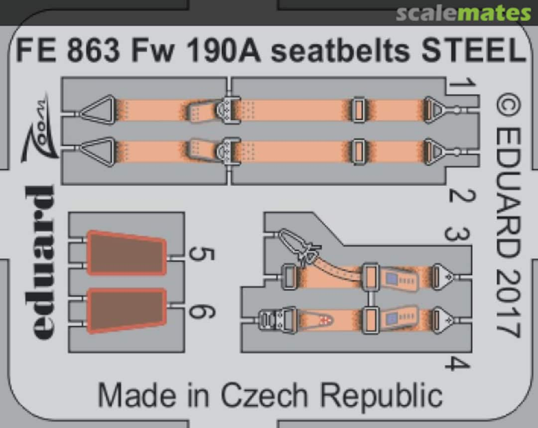 Boxart Fw 190A seatbelts STEEL FE863 Eduard