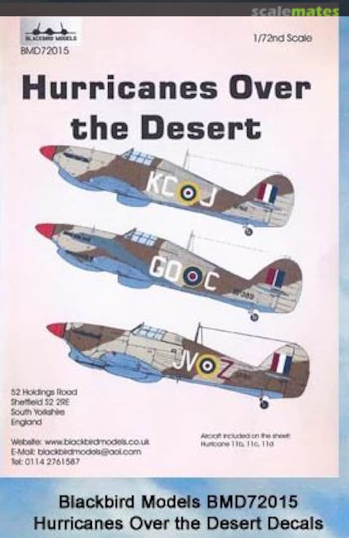 Boxart Decals - Hurricanes Over the Desert BMD72015 Blackbird Models