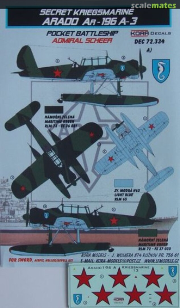 Boxart Arado Ar-196 A-3 DEC72334 Kora Models