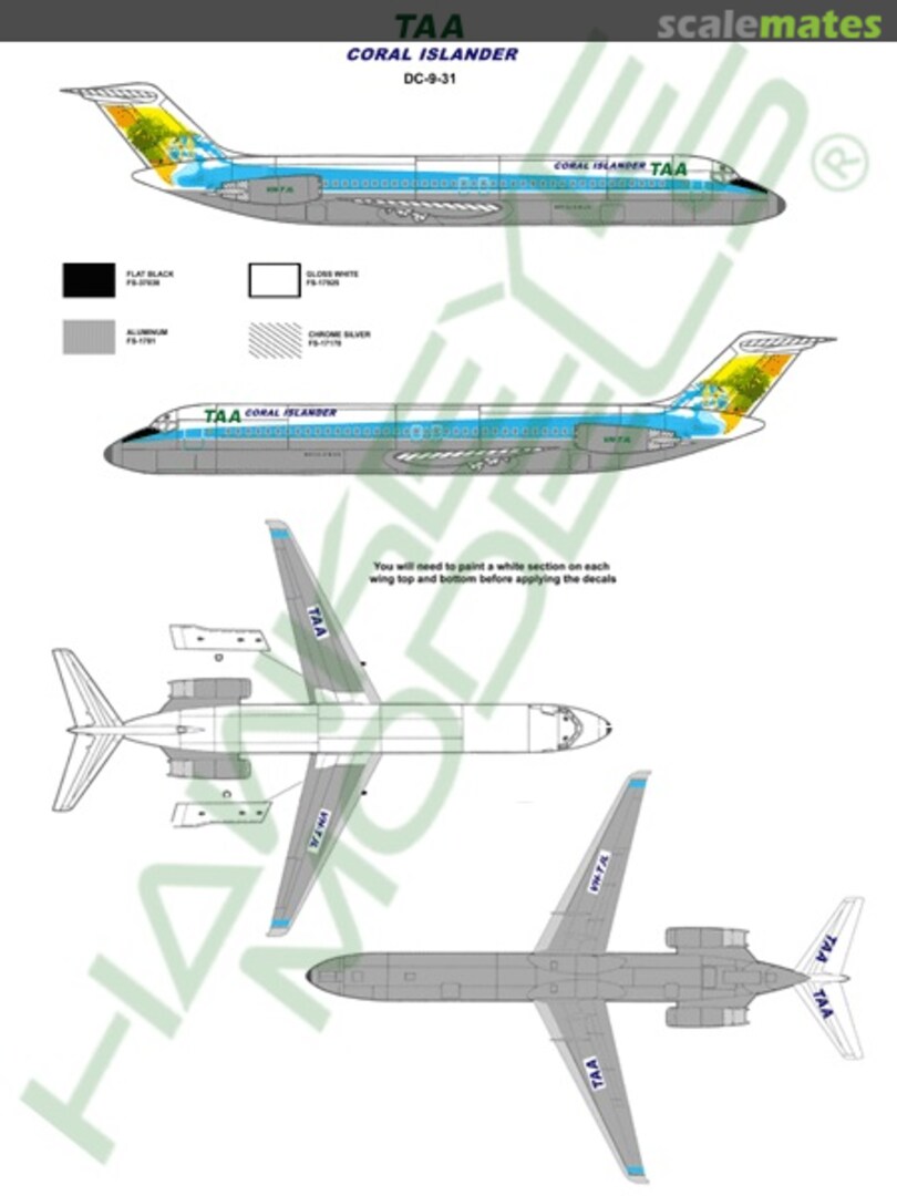 Boxart TAA, Douglas DC-9, Coral Islander CDS-043 Hawkeye Models