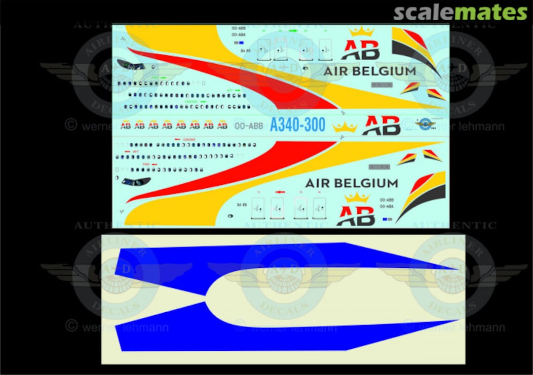 Boxart Air Belgium A340-300 D144-LIV-ABB-340 Authentic Decals