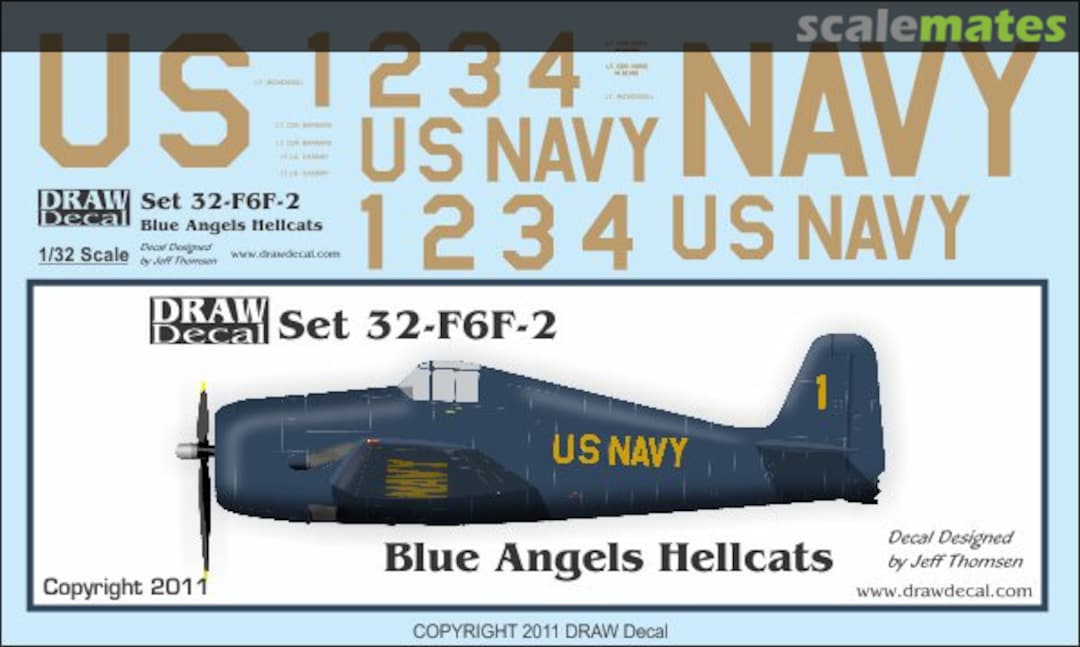 Boxart Blue Angels Hellcat 32-F6F-2 Draw Decal