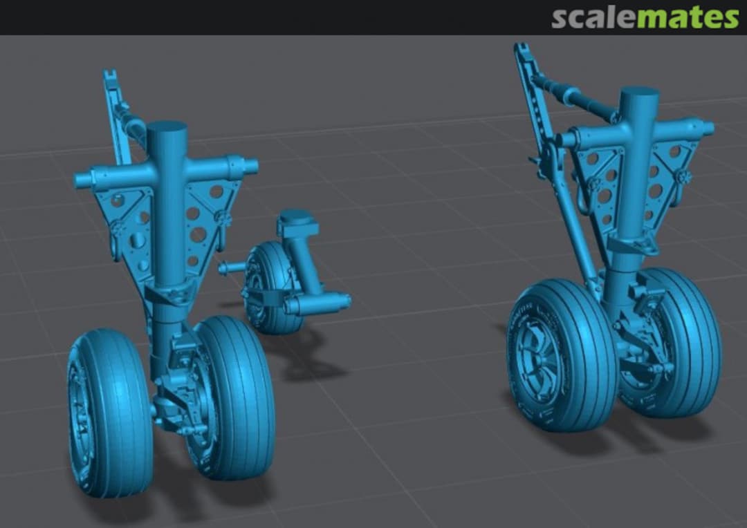 Boxart Sea King Landing Gear - Front & Rear Struts, Weighted wheels inc. 48-111 JAM-SCREW